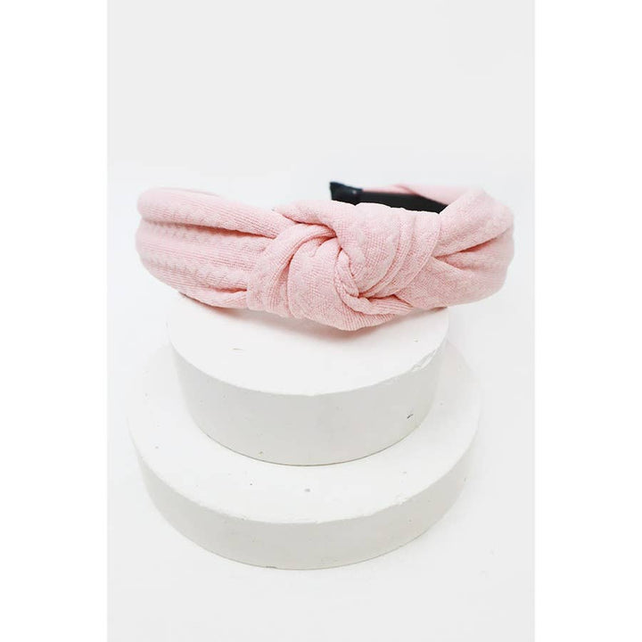 Love and Repeat - Soft Tone Textured Knotted Solid Headband