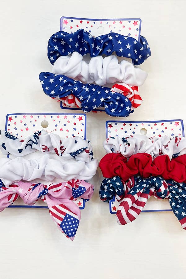 3-pc Set USA Theme Printed Scrunchies Love and Repeat