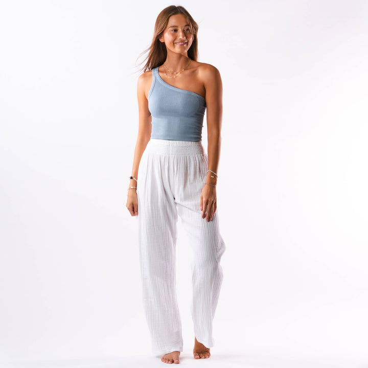 White Wide Leg Cotton Pants    By Lotus and Luna who employs artisans from Thailand