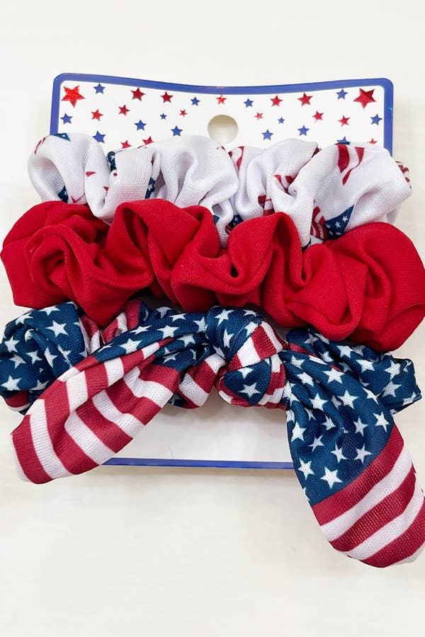 3-pc Set USA Theme Printed Scrunchies Love and Repeat