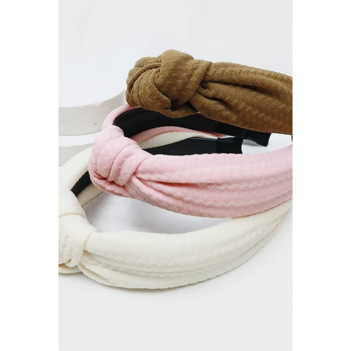 Love and Repeat - Soft Tone Textured Knotted Solid Headband