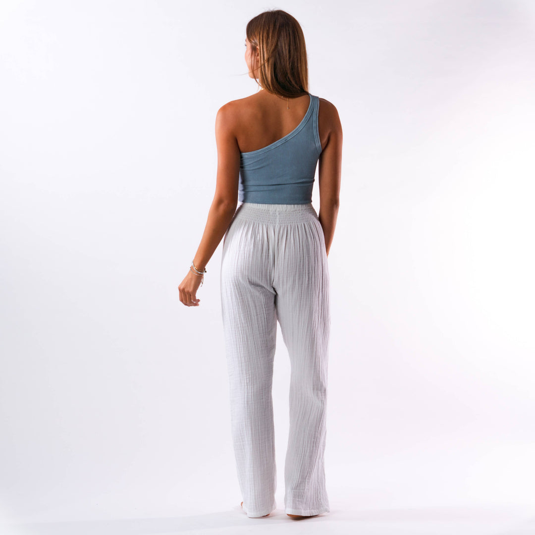 White Wide Leg Cotton Pants    By Lotus and Luna who employs artisans from Thailand