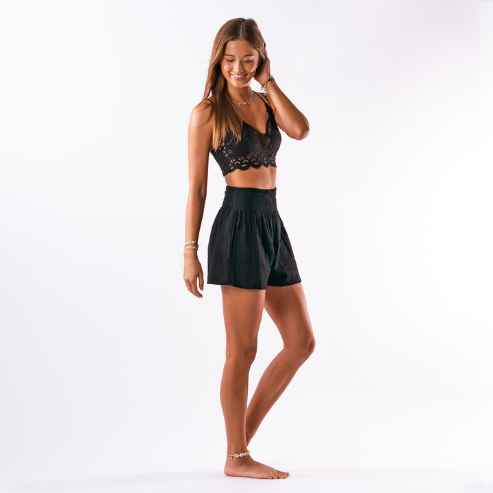 Black Cotton Shorts   By Lotus and Luna who employs local artisans in Thailand