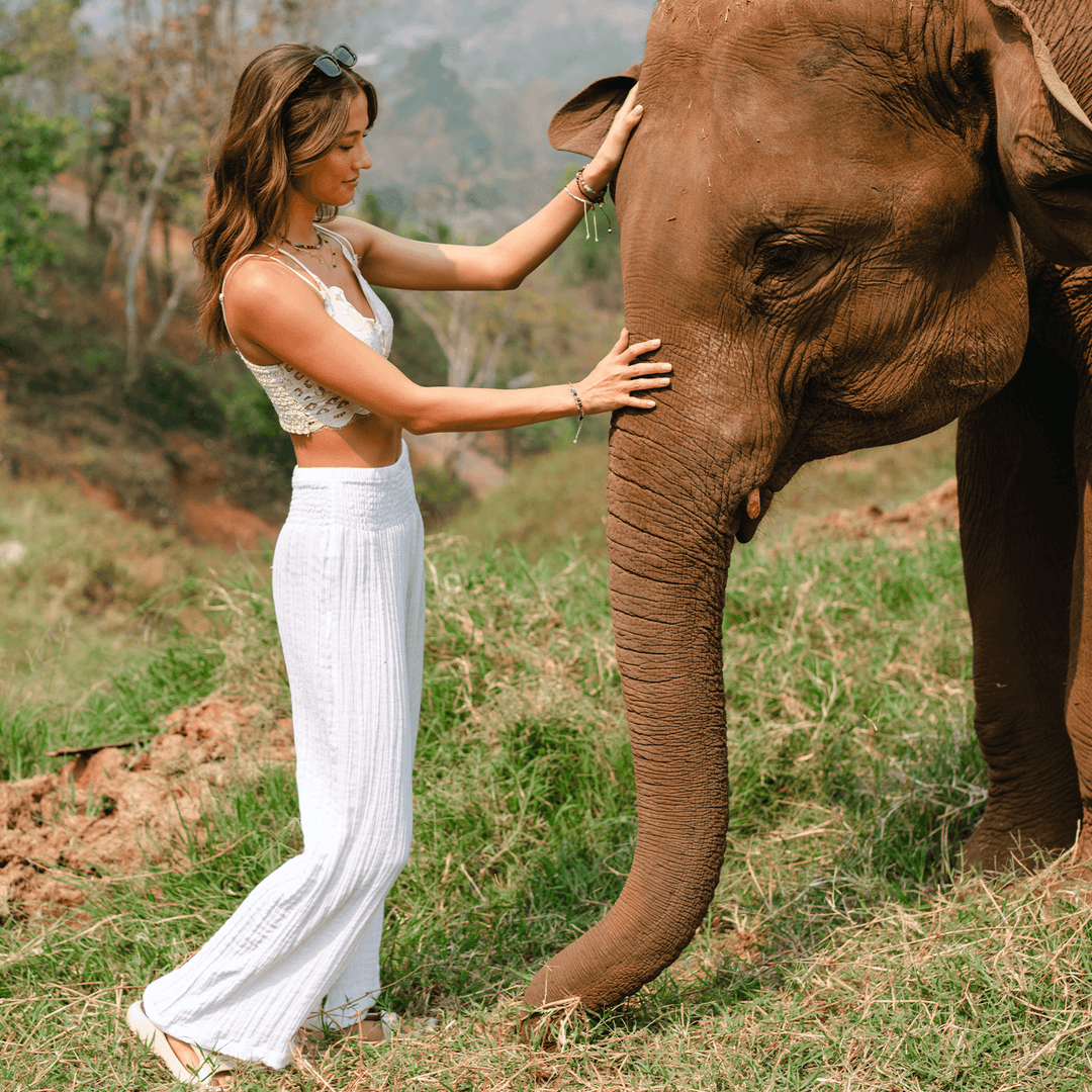 White Wide Leg Cotton Pants    By Lotus and Luna who employs artisans from Thailand