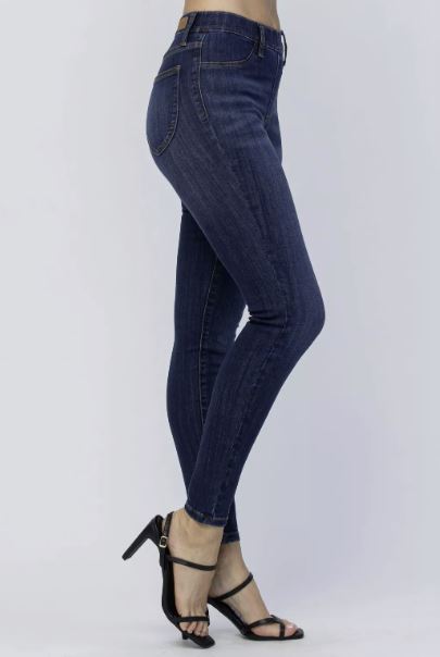 JUDY BLUE   High Waist Pull-On w/ Front + Back Patch Pockets Skinny Denim 88539