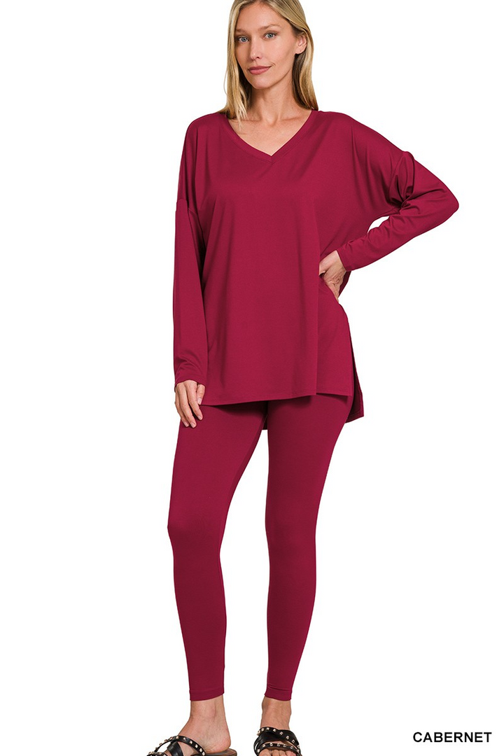 ZENANA Brushed dty microfiber loungewear set