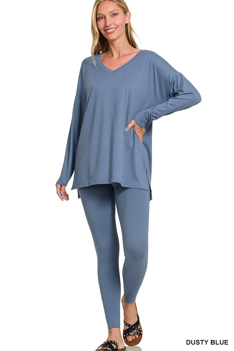 ZENANA Brushed dty microfiber loungewear set