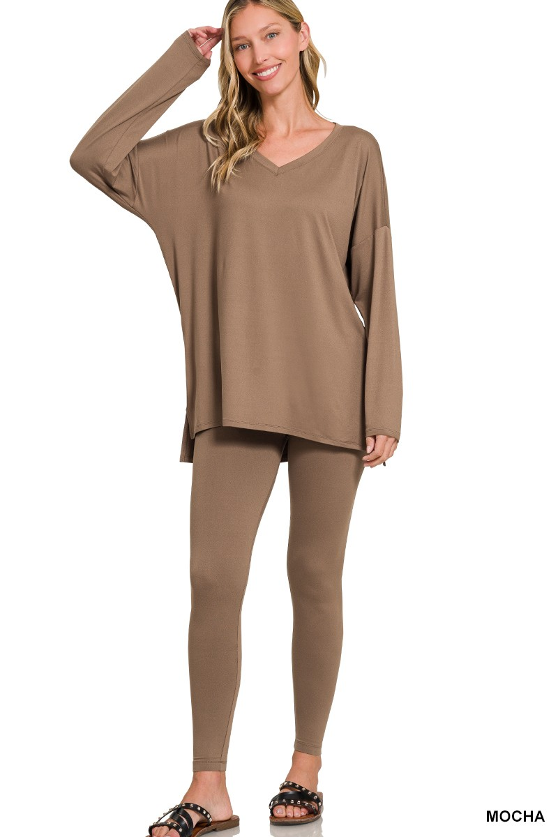 ZENANA Brushed dty microfiber loungewear set