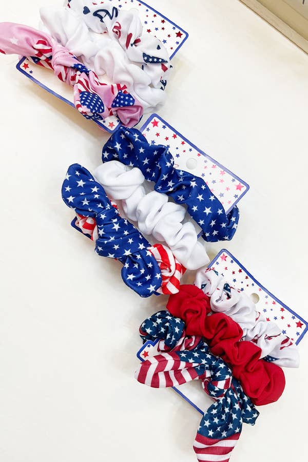 3-pc Set USA Theme Printed Scrunchies Love and Repeat