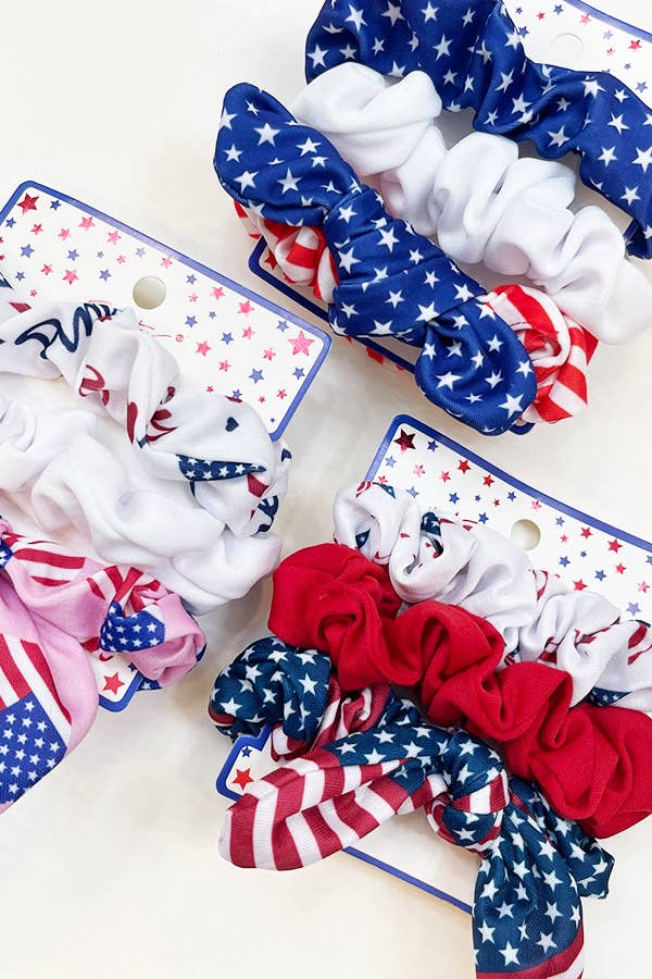 3-pc Set USA Theme Printed Scrunchies Love and Repeat