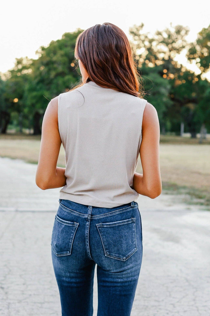 Feeling Chic Tan Crop Top  in Beige  Southern Grace