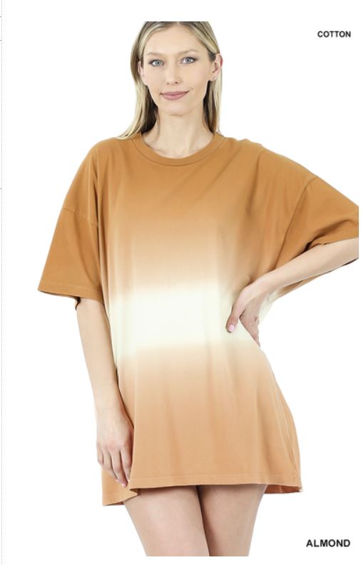 DIP DYE DROP SHOULDER OVERSIZED COTTON TOP