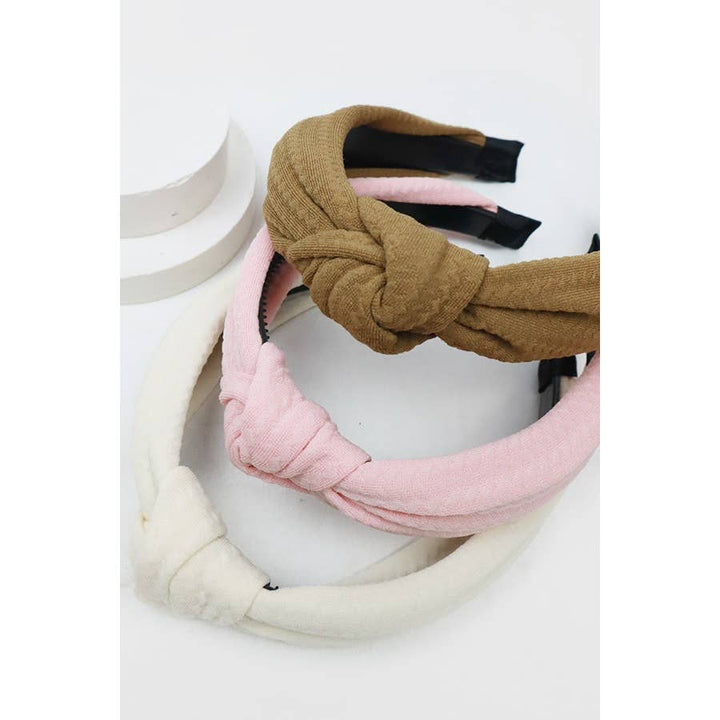 Love and Repeat - Soft Tone Textured Knotted Solid Headband